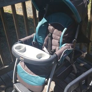 Chicco Carseat, Base, Stroller, and Carseat Caddy
